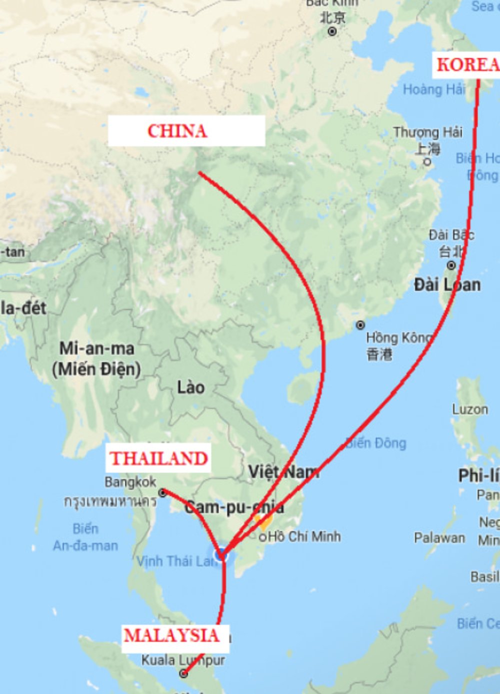 Các Đường Bay Đang Được Triển Khai