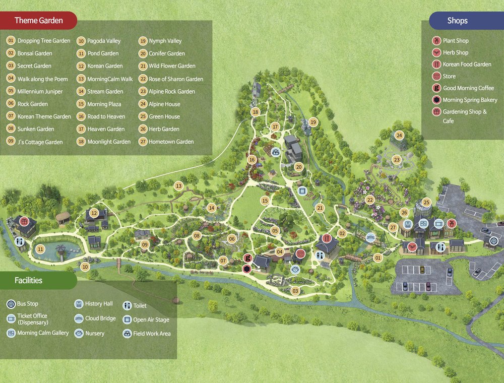 Bản đồ vườn Garden of morning calm