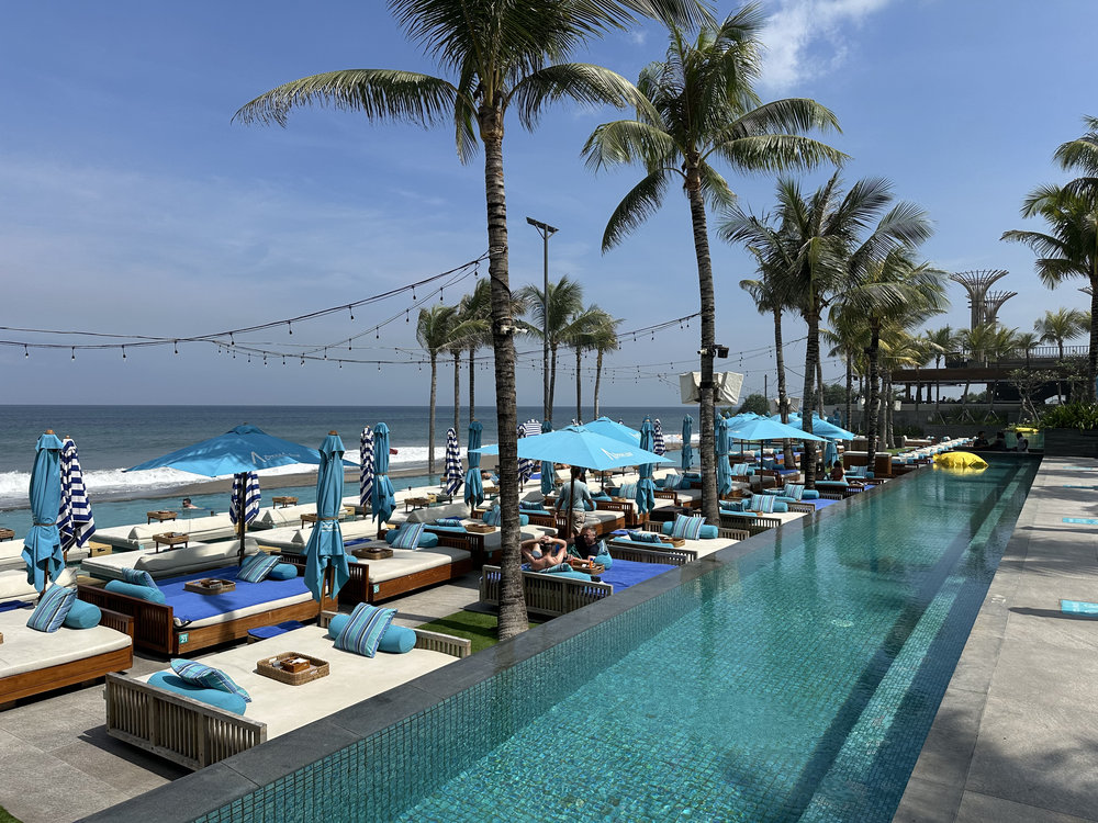 pool and beach area in atlas beach club