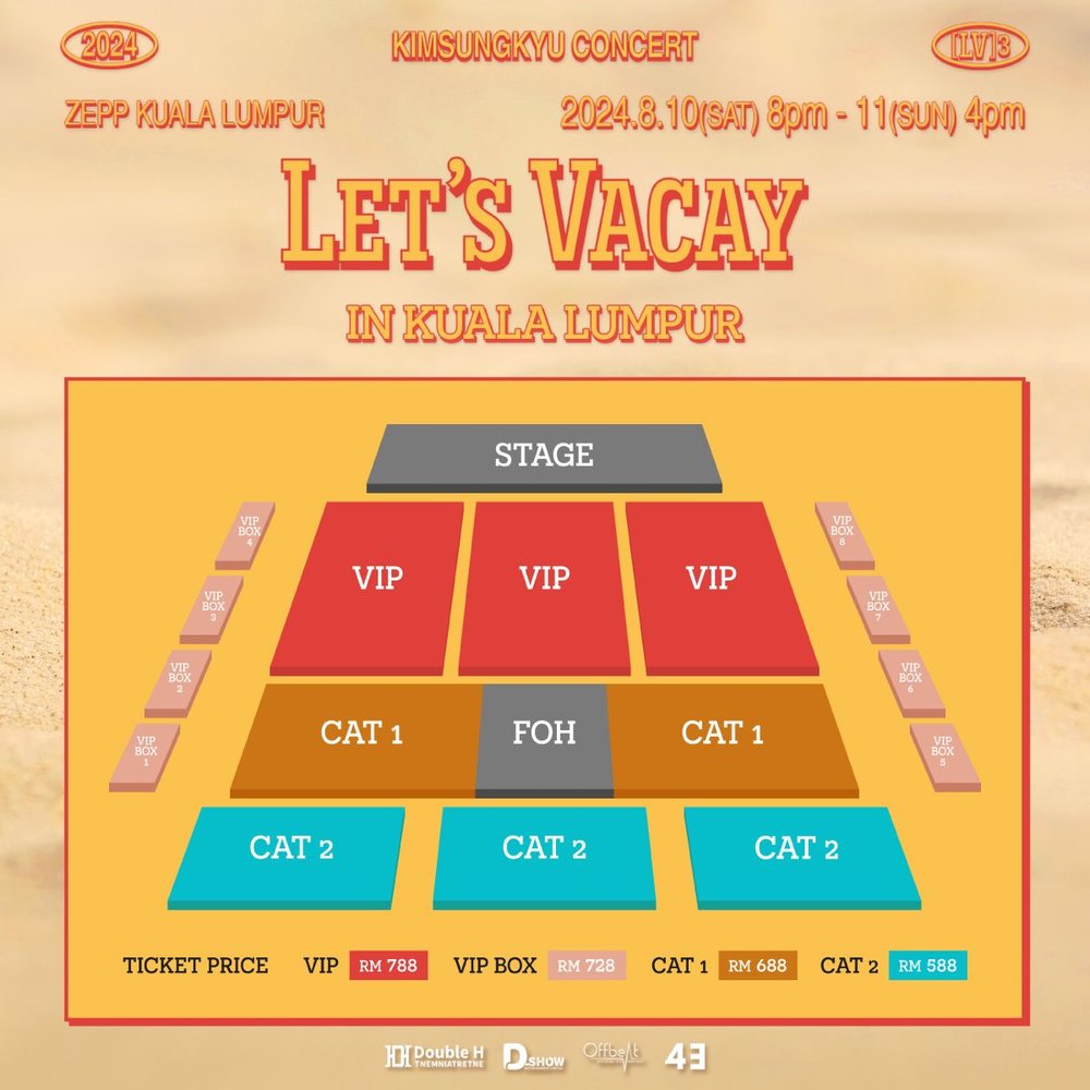 2024 Kim Sung Kyu ASIA TOUR in Kuala Lumpur seat map ticket price