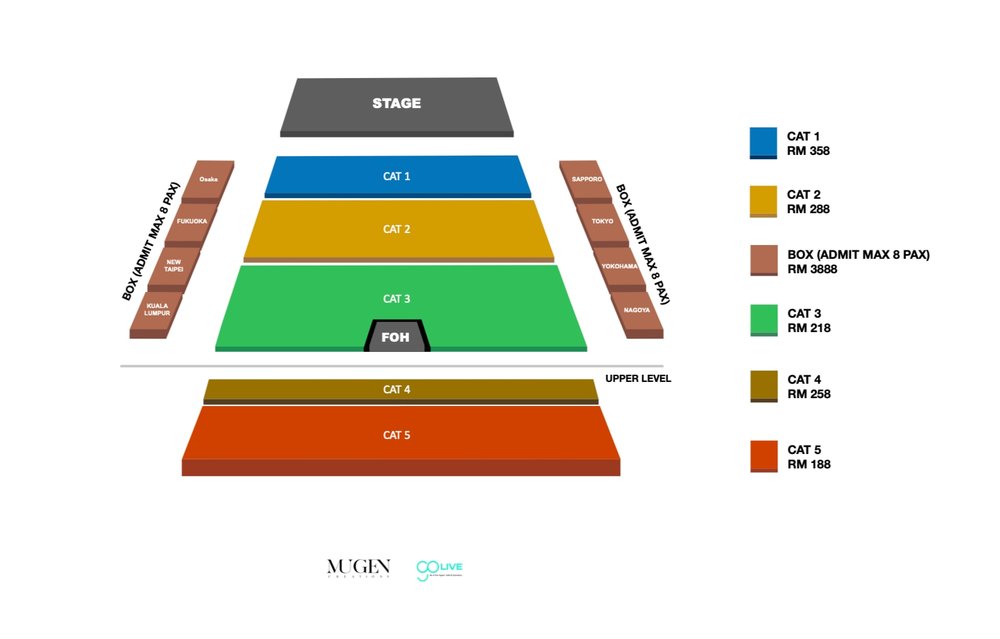 Kanho Yakushiji Satori Asia Tour 2024 in Kuala Lumpur seat map ticket price