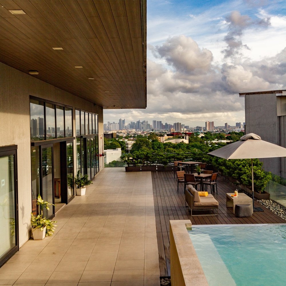 Pool area overlooking Makati City