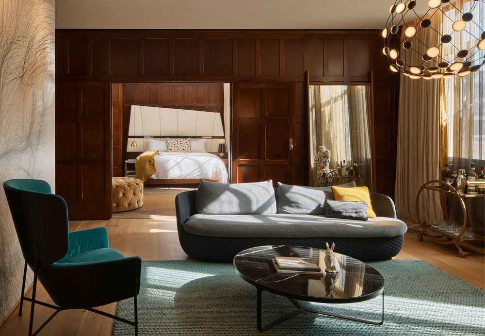 Wooden interior design of a room