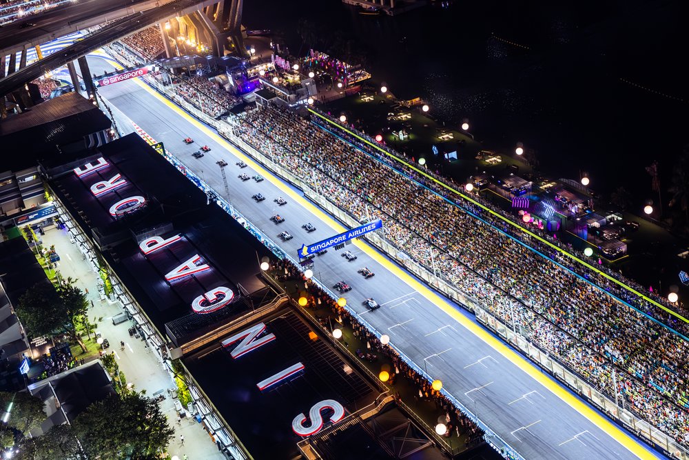Singapore Grand Prix - Aerial view of the Pit Straight