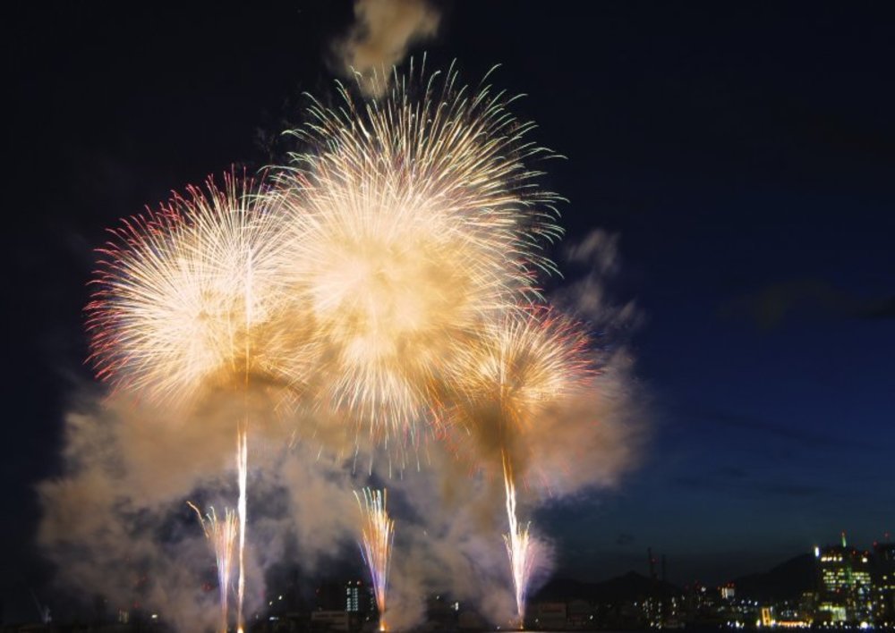 Fireworks show at Kobe Port part of the Kobe Minato Fireworks Festival