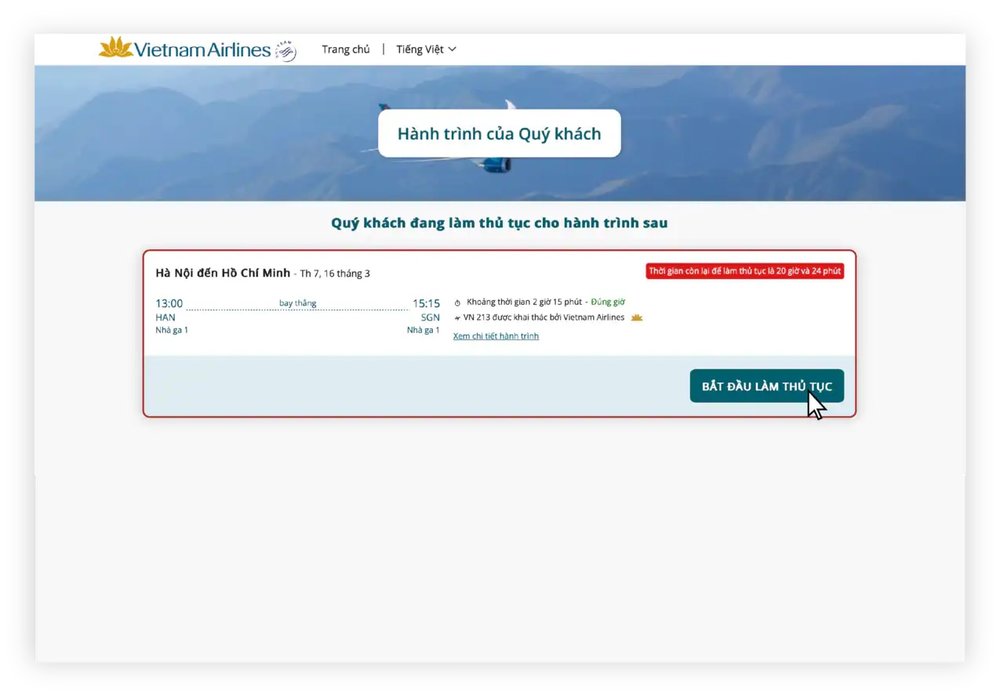 Check in Online Vietnam Airlines