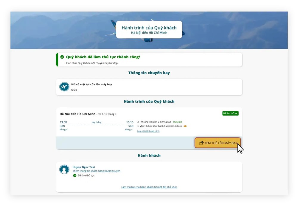 Check in Online Vietnam Airlines