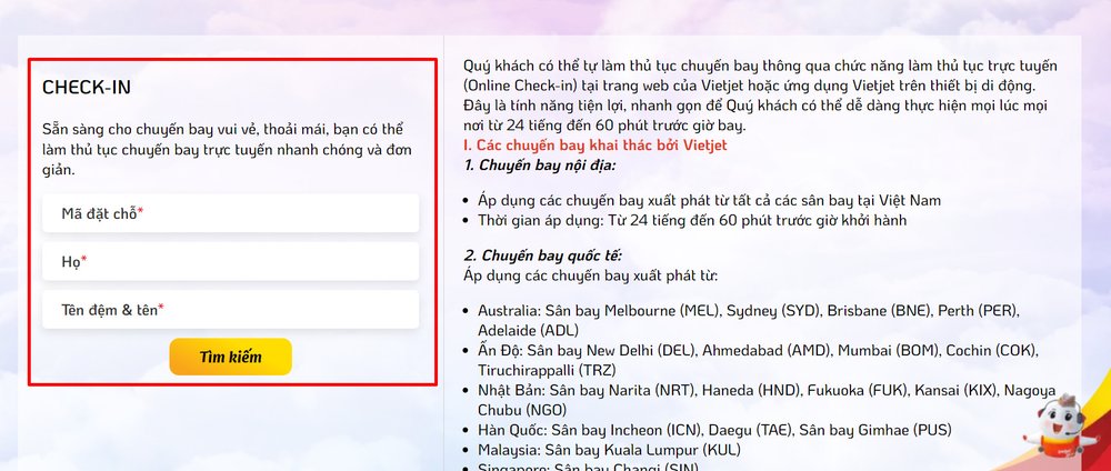 Hướng Dẫn Check In Online Vietjet Air Trực Tuyến