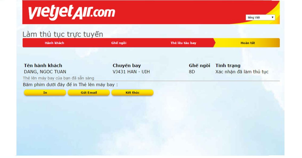 Hướng Dẫn Check In Online Vietjet Air Trực Tuyến