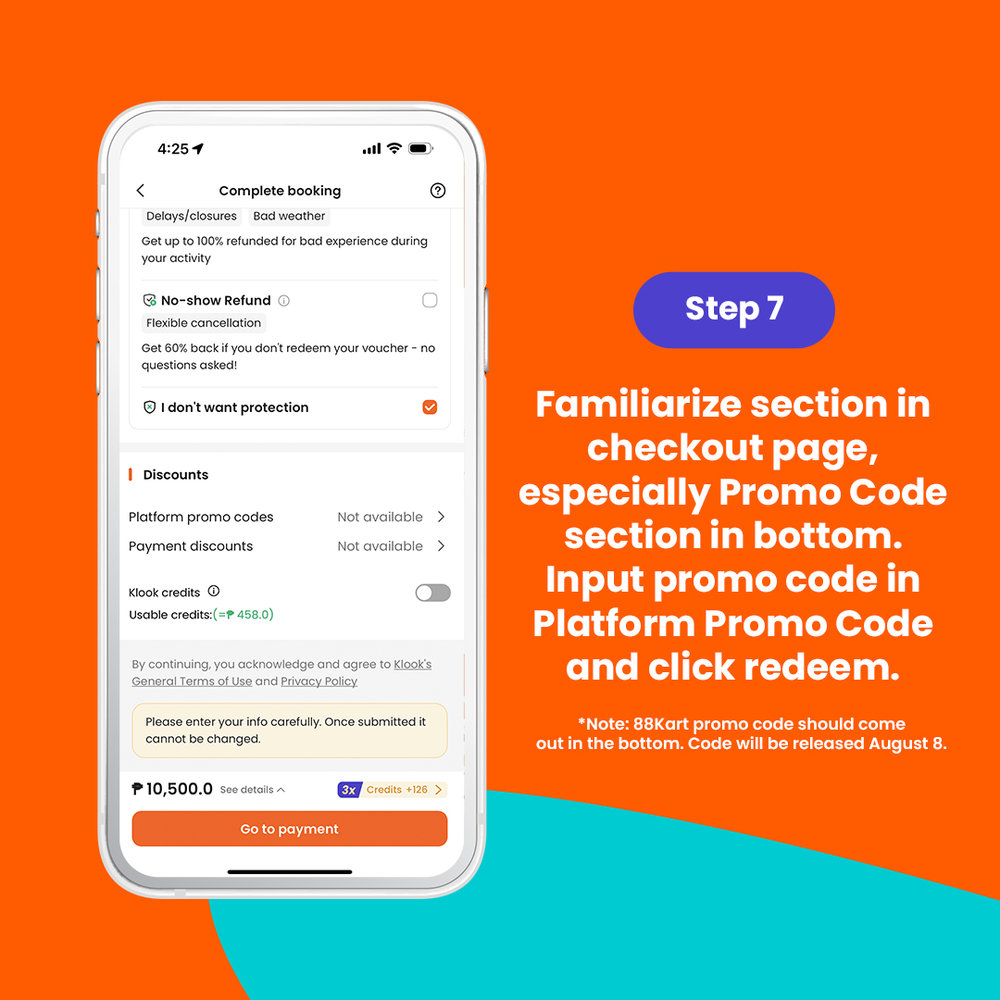 input promo code details on app