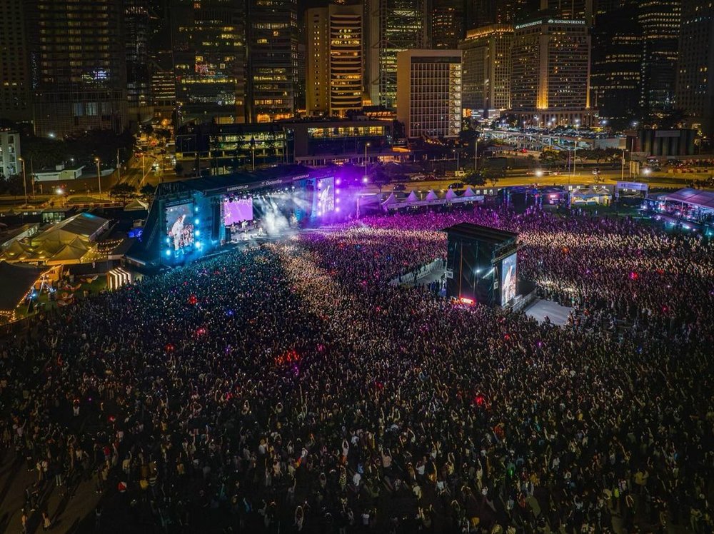 Aerial View of Hong Kong Clockenflap Festival 2023