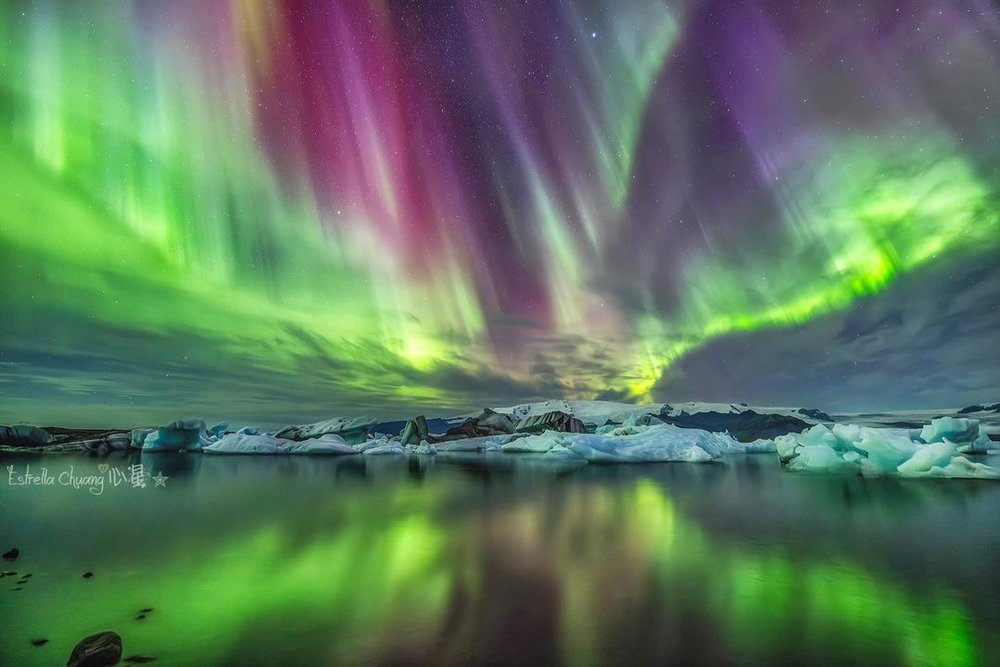 傑古沙龍冰河湖極光