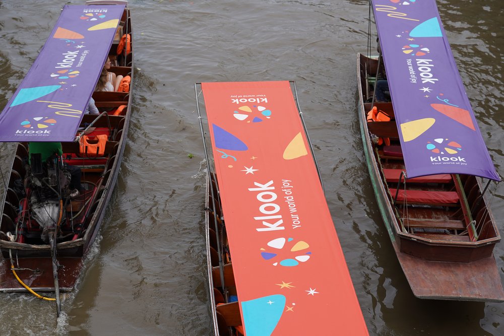 klook boats at Amphawa Floating Market