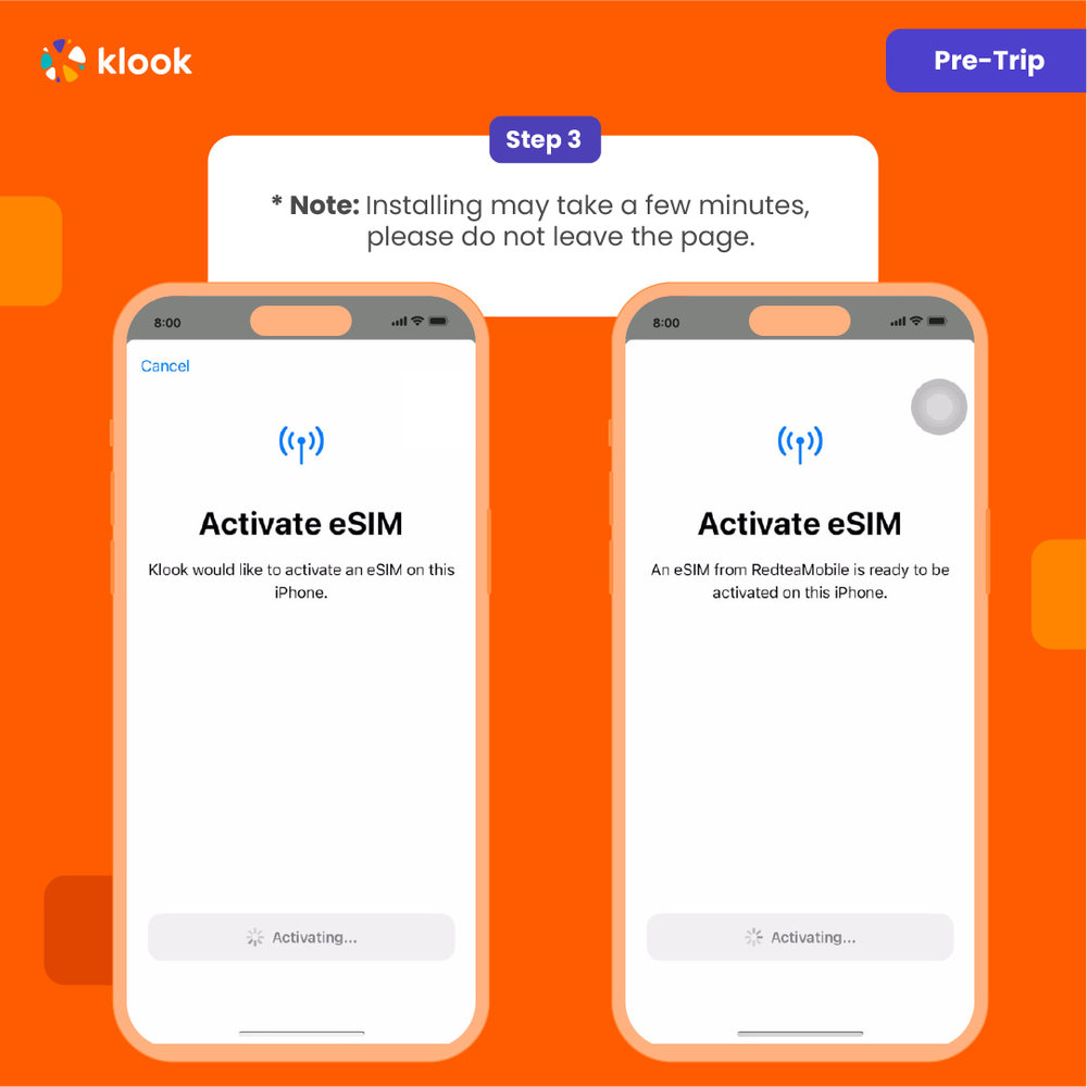 Step 3 on how to activate Japan Travel Esim