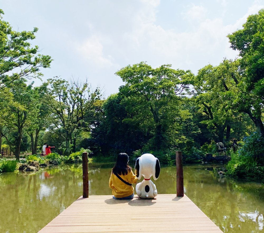 Snoopy Garden Jeju Island tour BTS Jimin pose