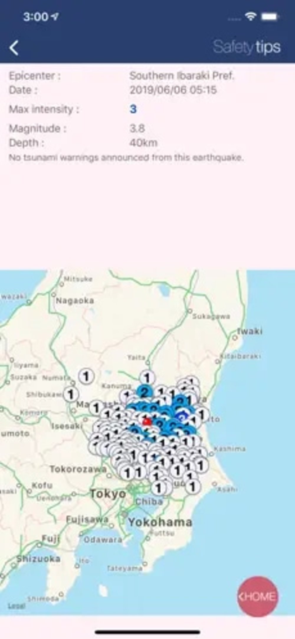 Safety tips 地震app