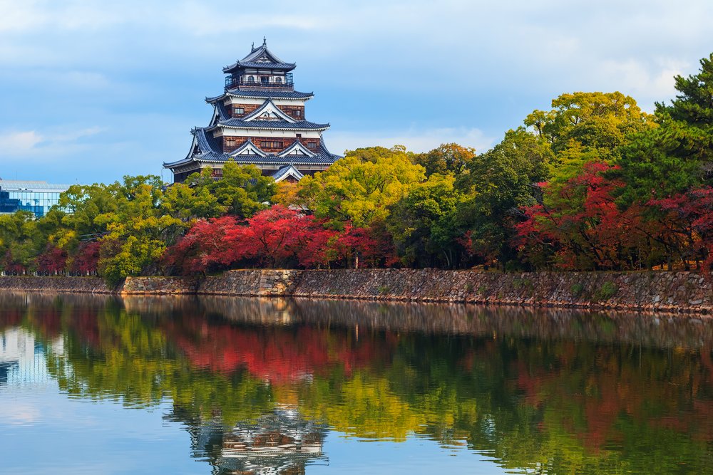 hiroshima castle exterior during fall