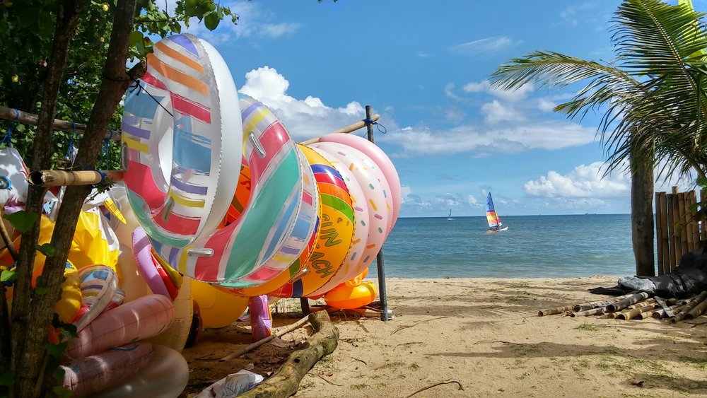 sanur bali - floaties in beach