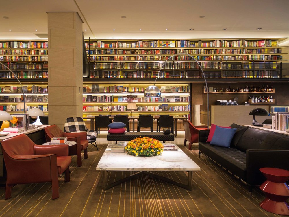 台北誠品行旅｜大廳Lobby，宛如圖書館