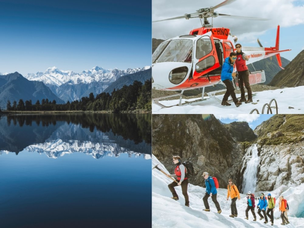 New Zealand South Island Road Trip Itinerary - A group of hikers trekking across Fox Glacier