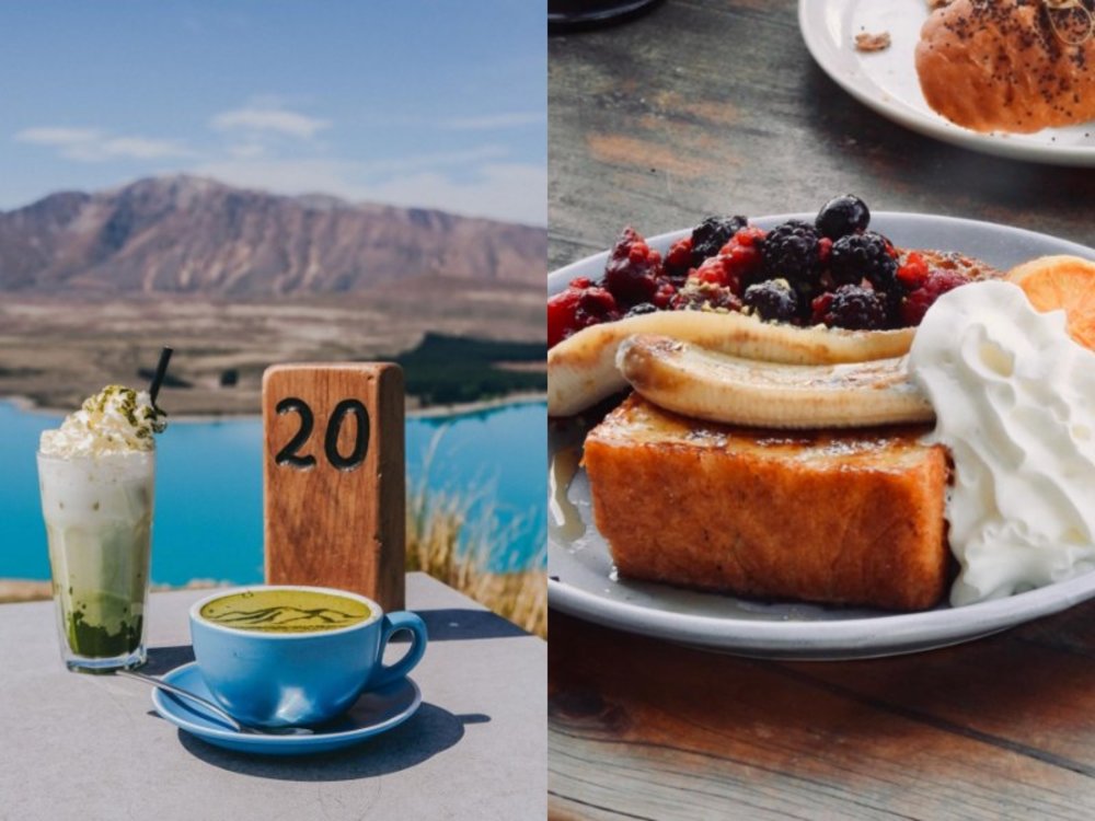 Photo collage of Astro cafe and The Greedy Cow New Zealand (Lake Tekapo)