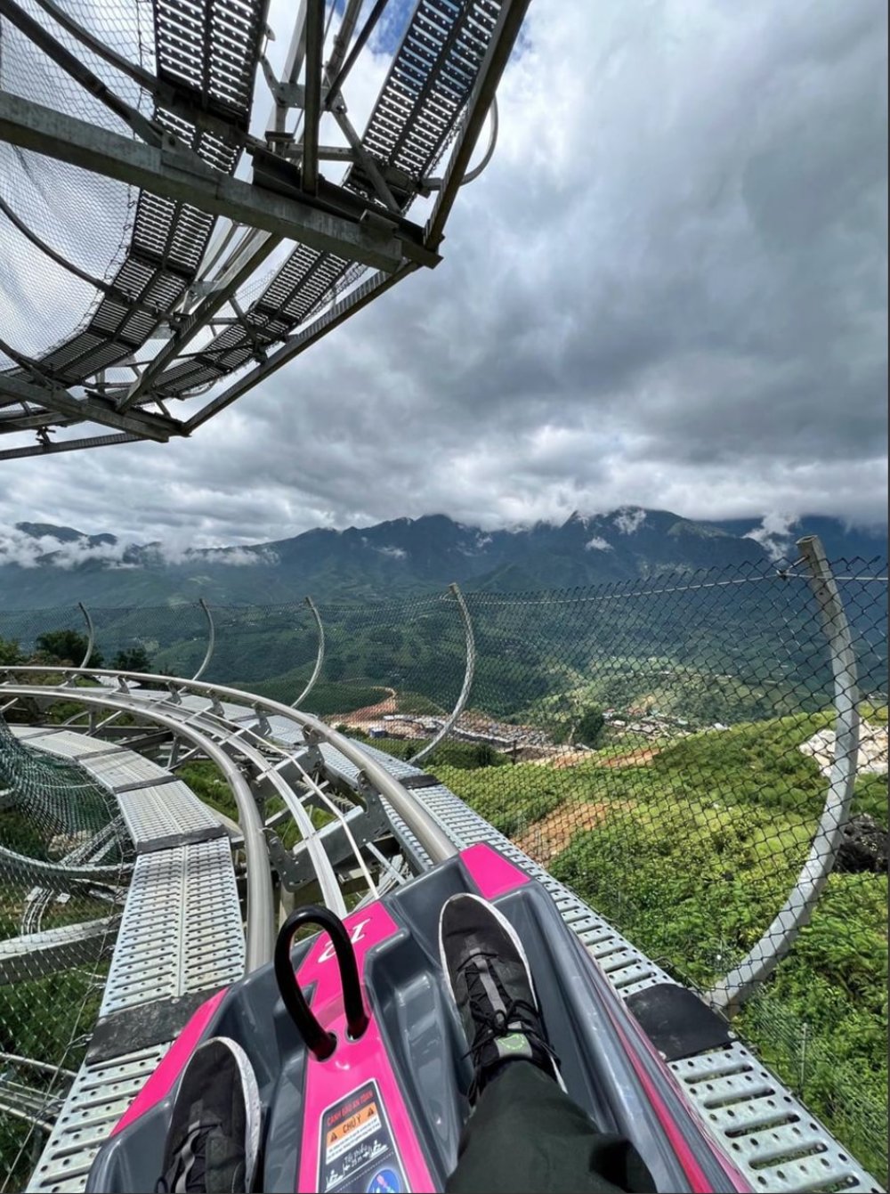 Roller coaster in mountain