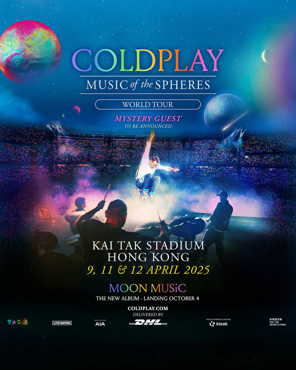Coldplay Music Of The Spheres World Tour in Hong Kong Poster
