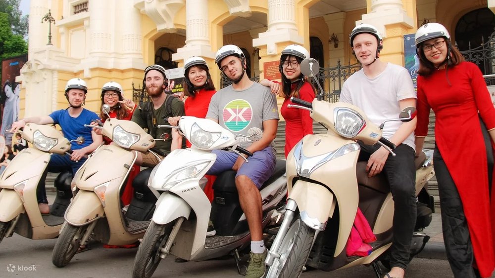 Tourists in motorbikes