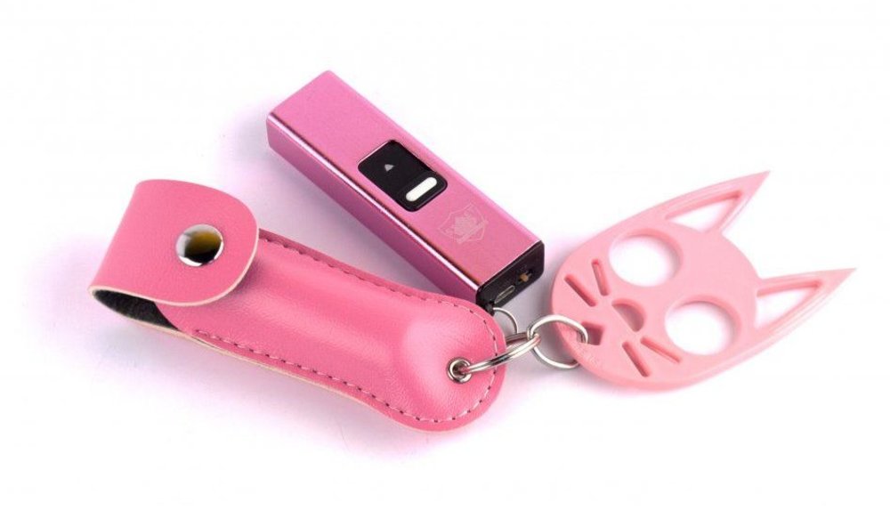 Pepper spray and taser keychain