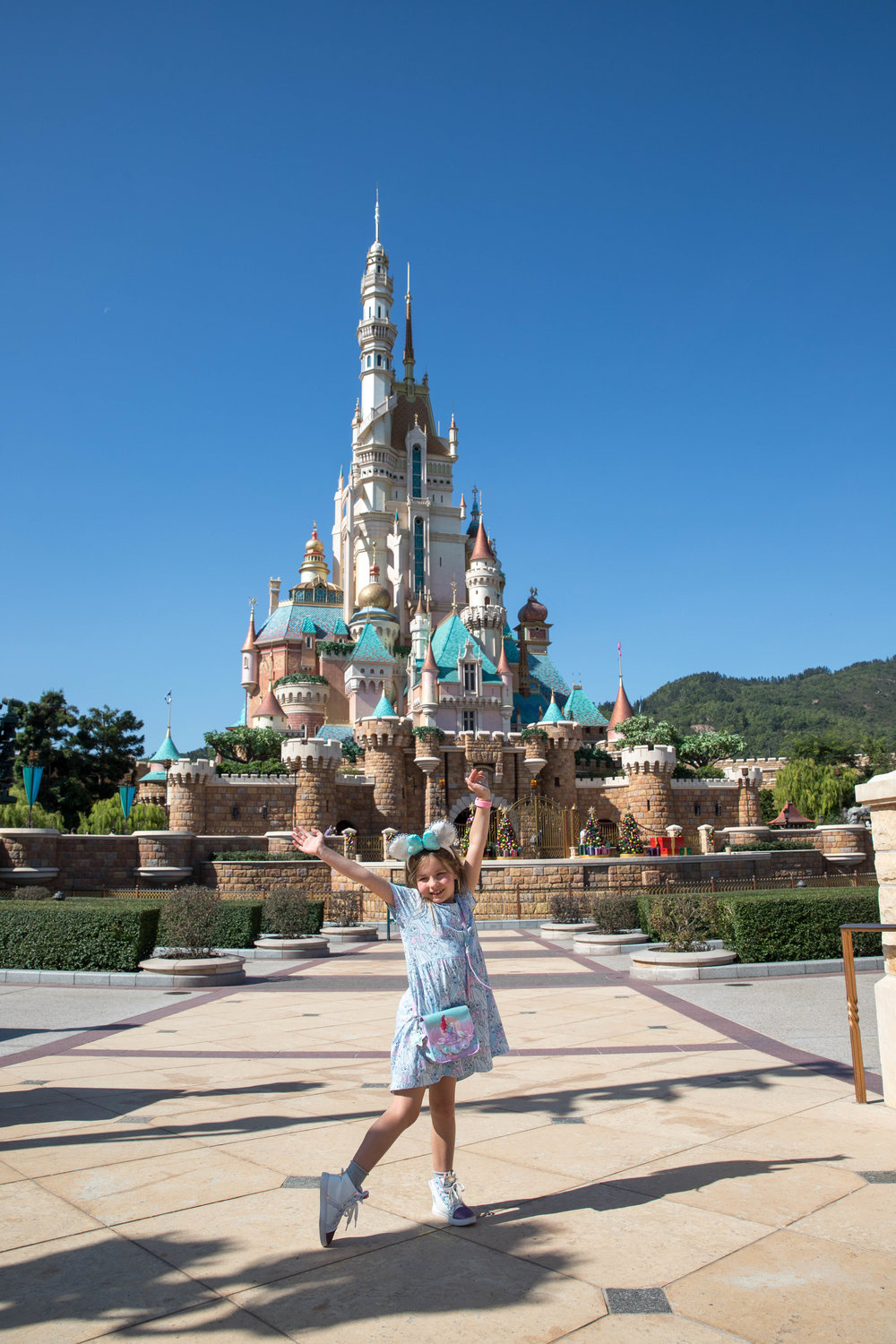 Hong Kong Disneyland Castle with Girl
