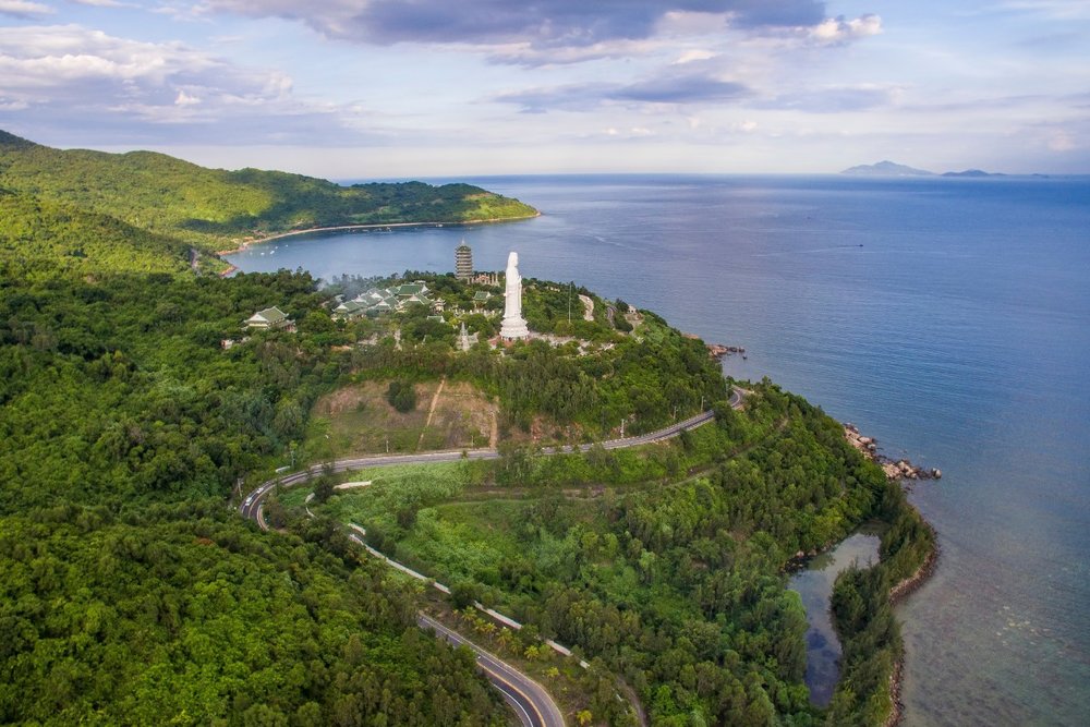 Aerial View of Son Tra peninsula (Da Nang, Vietnam)
