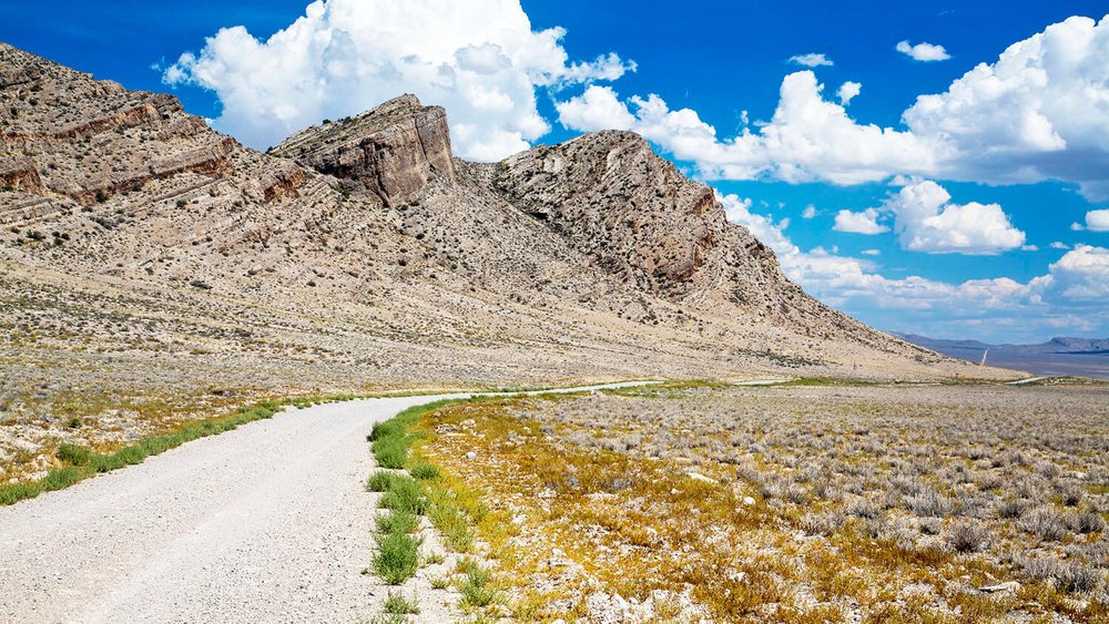 the road by the Basin and Range National Monument