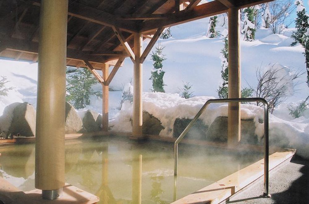 A steamy hot spring at the Naeba Prince Hotel