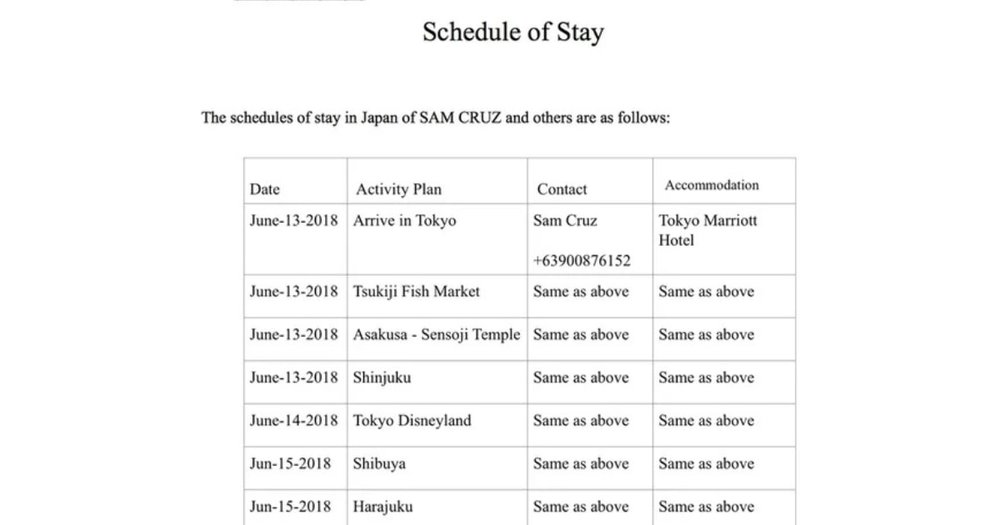 Sampla Japan Itinerary