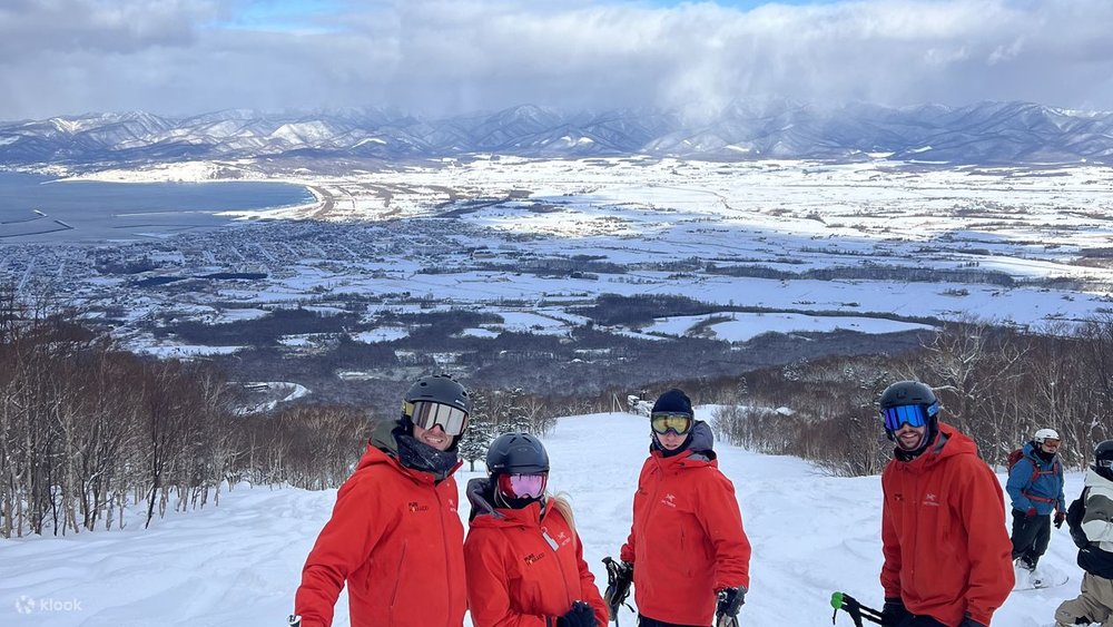 group of skiers on a mountain