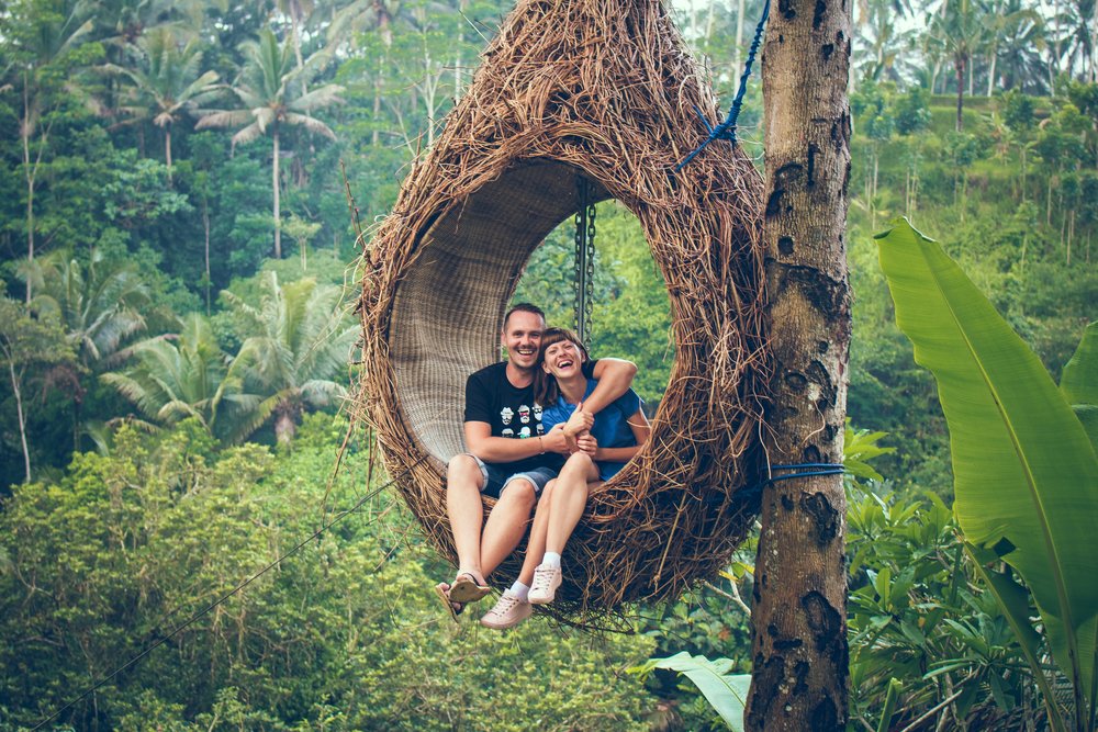 couple in bali swing