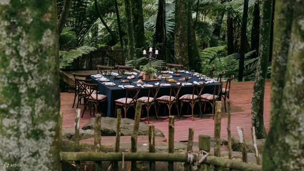 Te Pau Tu Village Dinner forest dinner set up- 