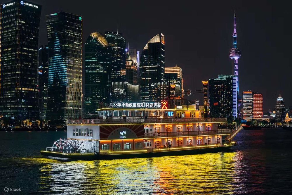 Tour Du Thuyền Sông Đêm Thượng Hải Với Bữa Tối Phong Cách Tân Cương