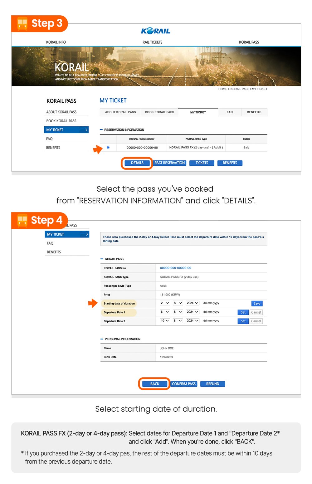 seoul to busan train - infographic showing how to reserve seats on korail