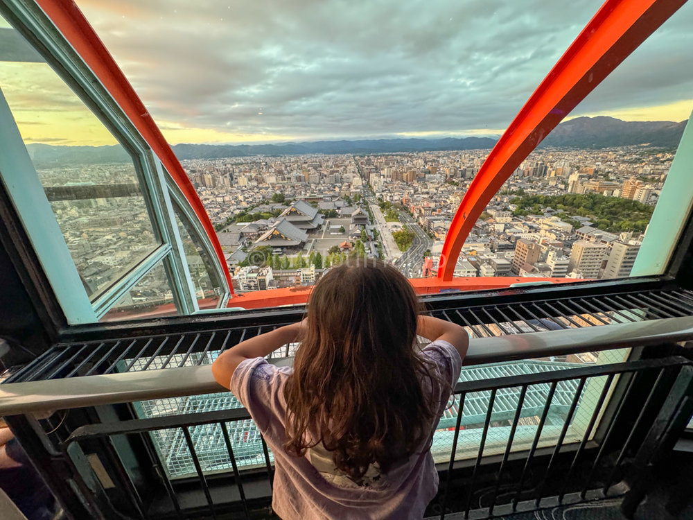 View from Kyoto Tower with kid