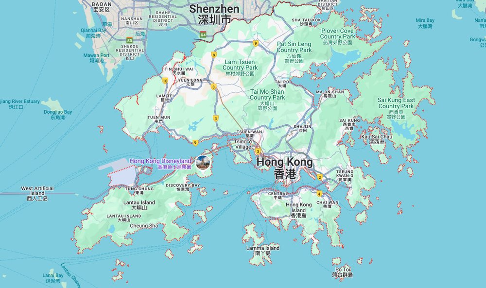 ▲ 香港地圖(圖片來源：Google Maps)