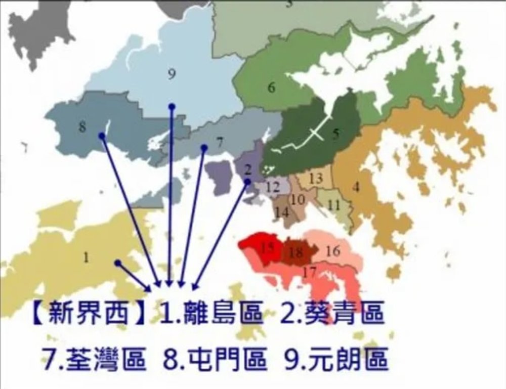 ▲ 新界西-行政區域圖
