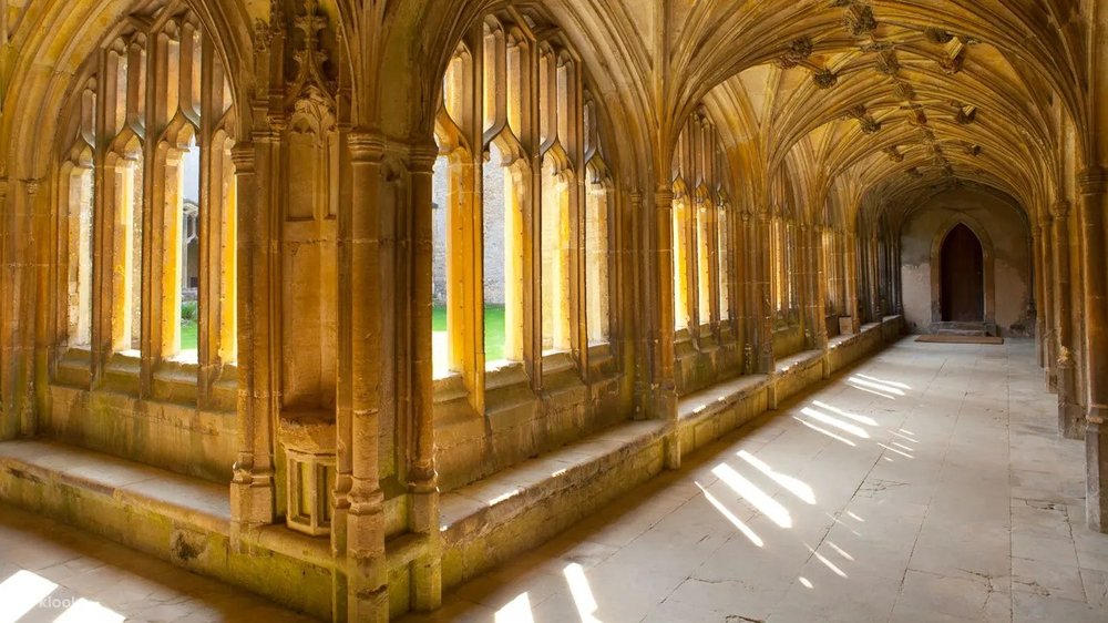 Ancient cloisters of Lacock Abbey