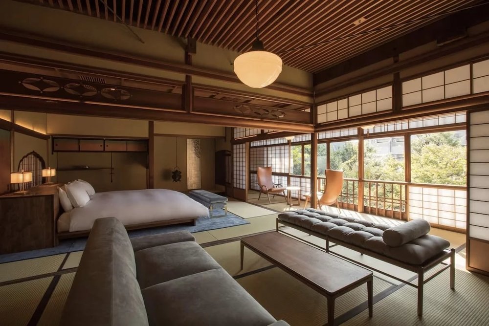 A suite in Sowaka with Sukiya-style architecture and a unique Japanese aesthetic
