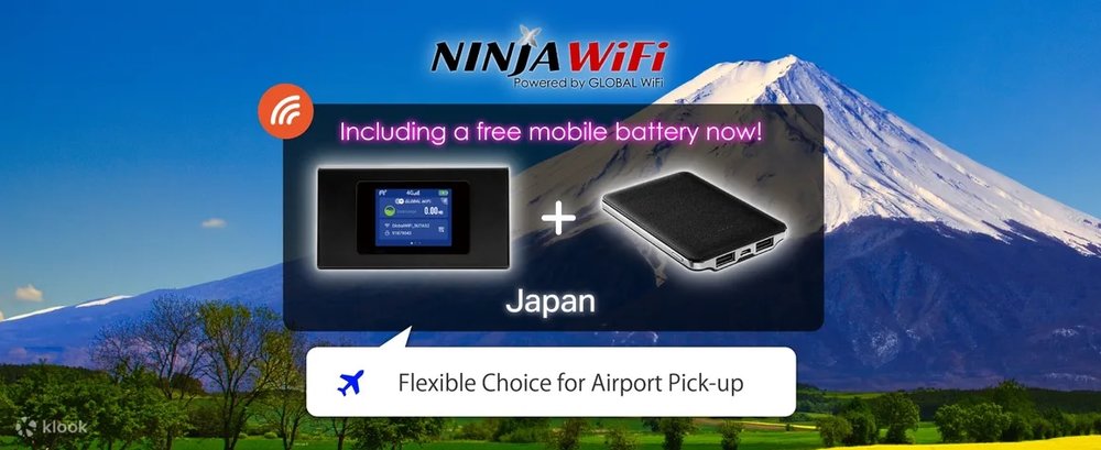 WiFi 4G LTE Không Giới Hạn (Nhận Tại Sân Bay Nhật Bản) Kèm Sạc Dự Phòng Miễn Phí