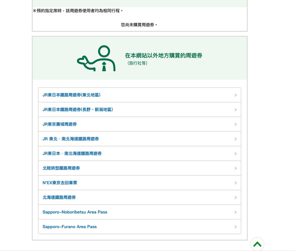 JR 周遊券｜選擇「所購買的 JR pass」