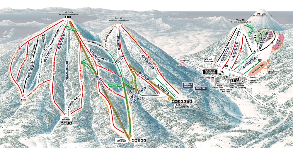 留壽都度假村, 北海道滑雪