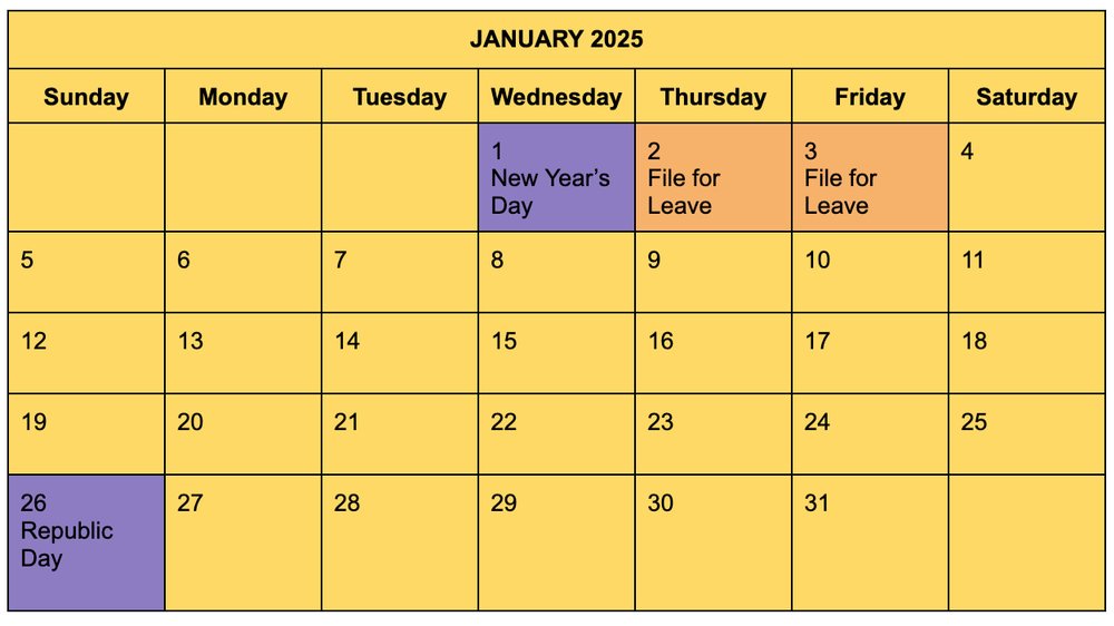 January Calendar