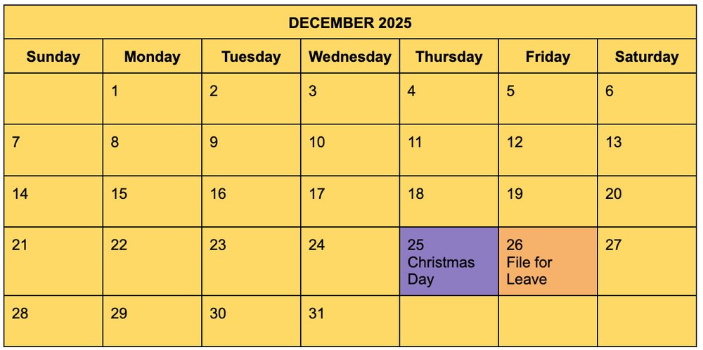 December 2025 Calendar