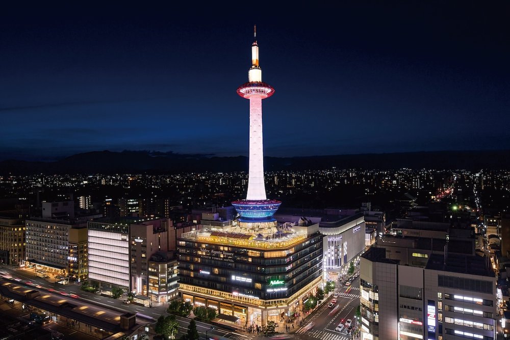 Kyoto Tower at night